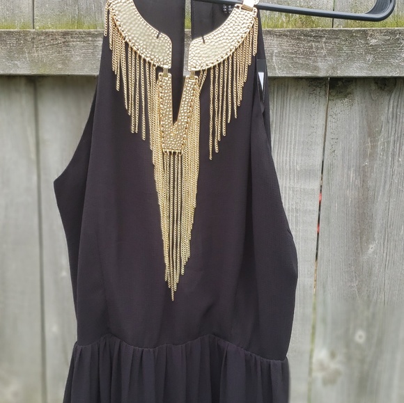 Gold Neclace Black Maxi - Picture 2 of 4